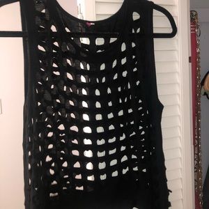 ☆ black cut out tank top ☆